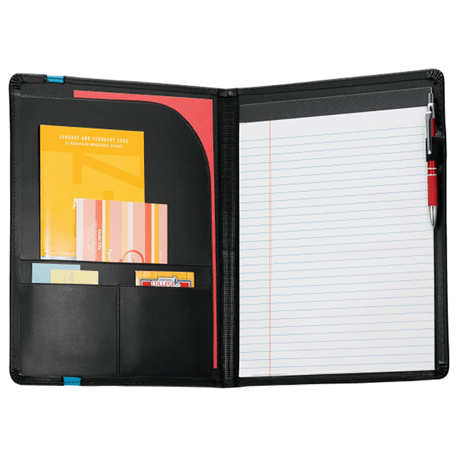 Bullet Black w/Blue Trim FSC Mix Session Padfolio