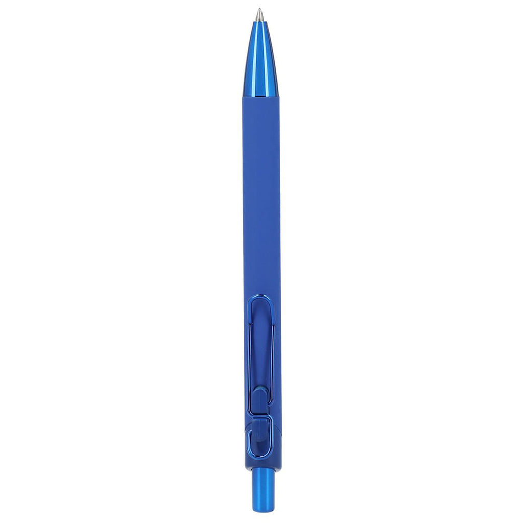 Bullet Blue Metallic Recycled Aluminum Soft Touch Gel Pen