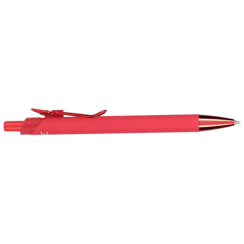 Bullet Red Metallic Recycled Aluminum Soft Touch Gel Pen