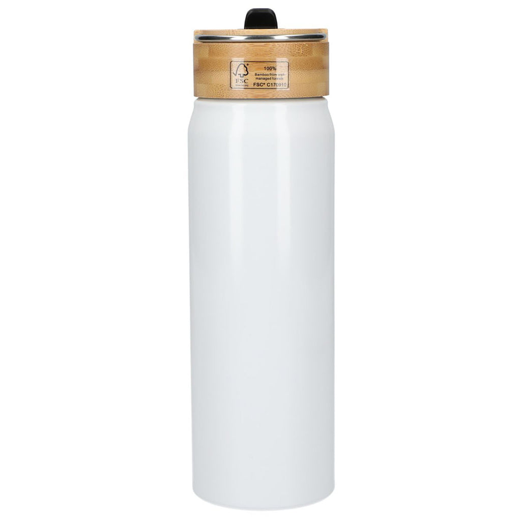 Bullet White Billy 26oz Eco-Friendly Aluminum Bottle With FSC Bamboo Lid