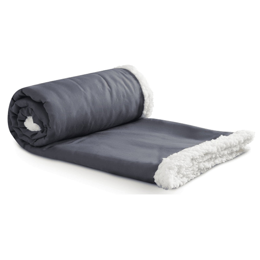 Bullet Grey Super Soft Large Fleece Sherpa Blanket - 50'' x 60'' Unfolded