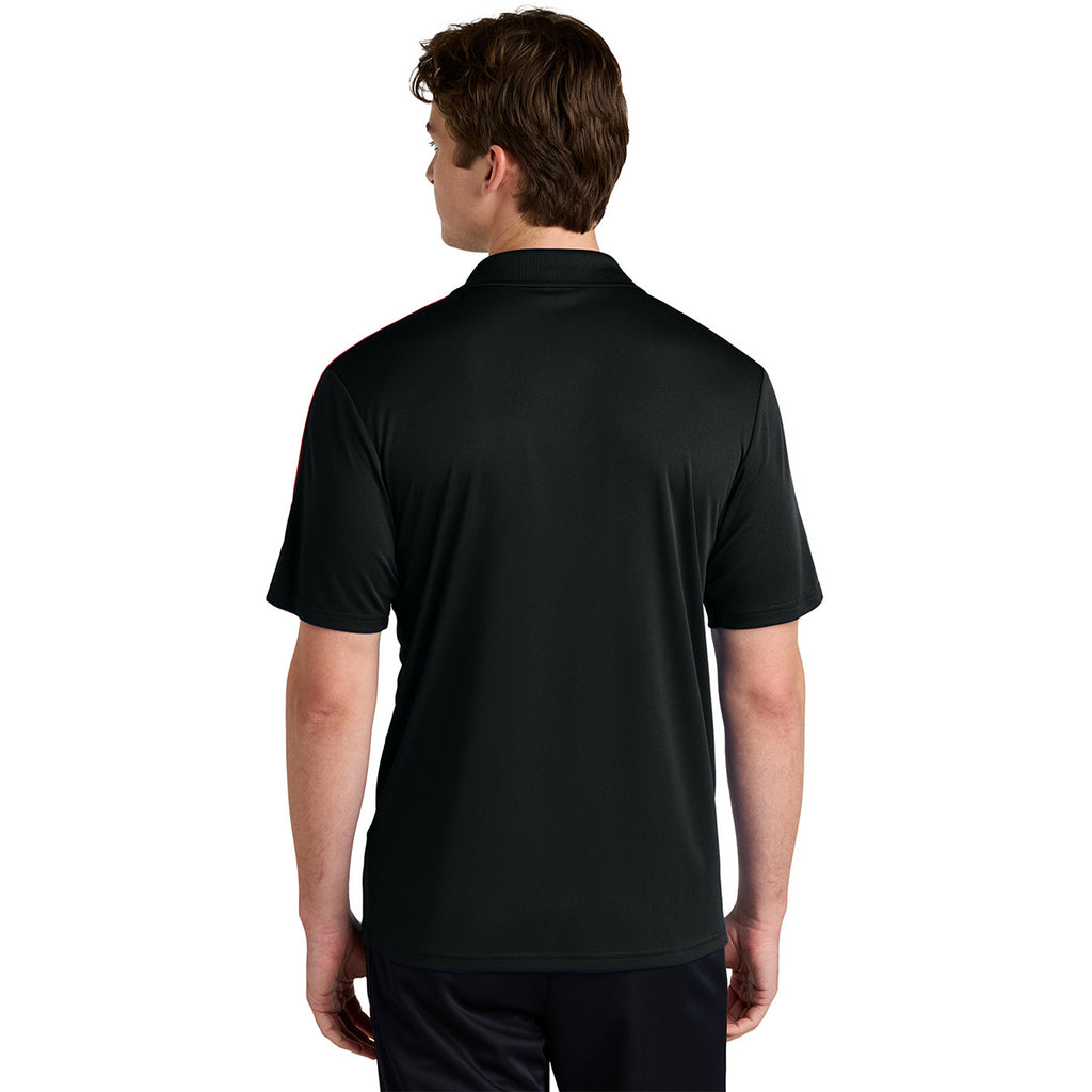 Sport-Tek Men's Black/ Deep Red Competitor United Polo