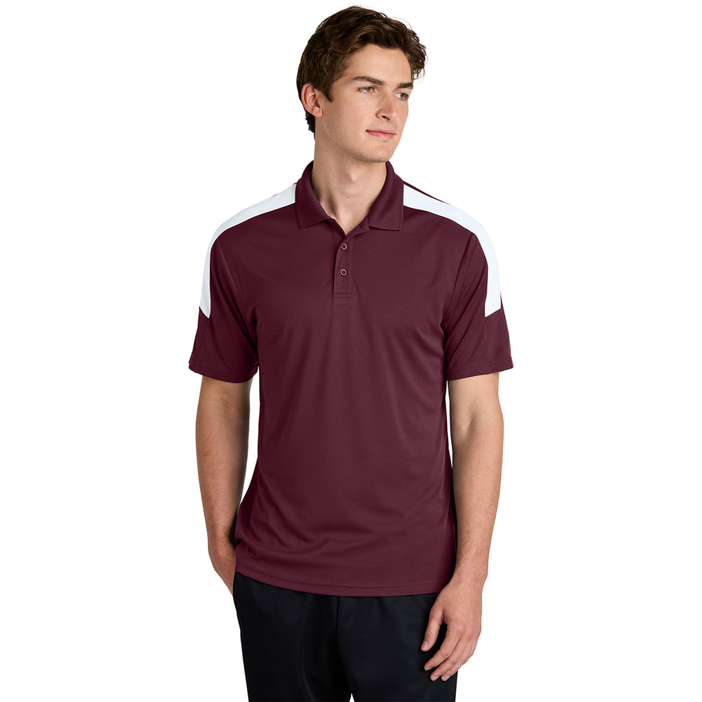 Sport-Tek Men's Maroon/ White Competitor United Polo