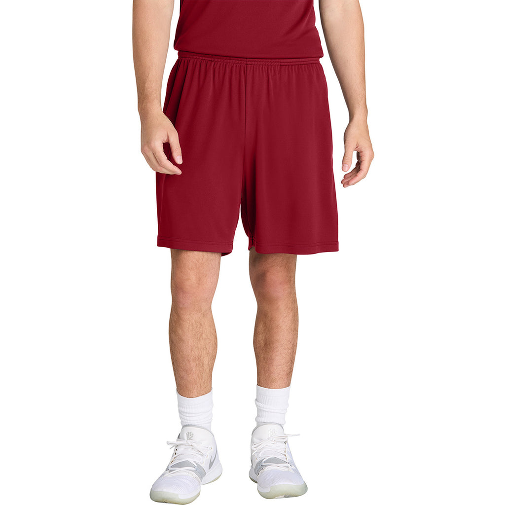 Sport-Tek Men's Deep Red PosiCharge Competitor 7" Pocketed Short