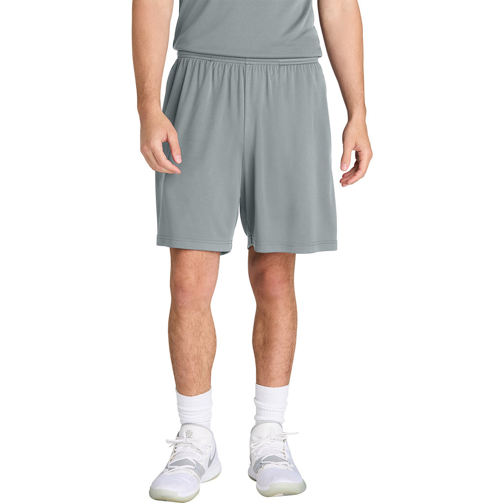 Sport-Tek Men's Silver PosiCharge Competitor 7" Pocketed Short