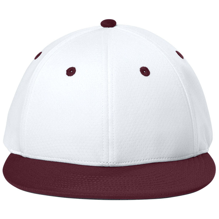 Sport-Tek White/Maroon/White Impact Mesh Stretch-Tek Cap