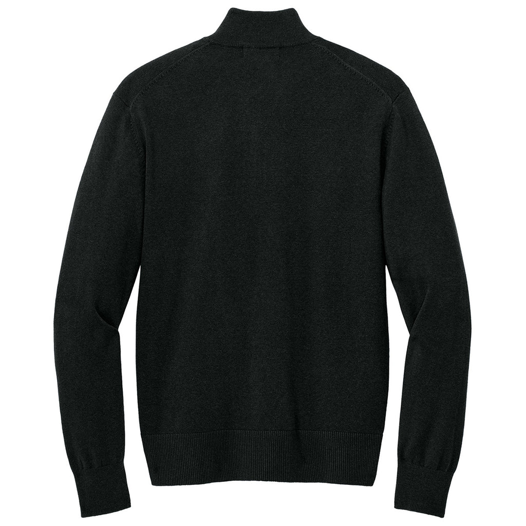 Port Authority Men's Deep Black Easy Care 1/4-Zip Sweater