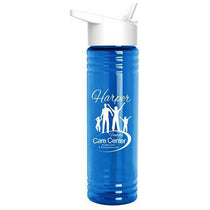Garyline Transparent Blue Slim Fit Bottle with Flip-Straw Lid - 24 oz.