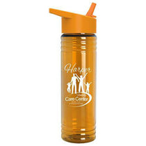 Garyline Transparent Orange Slim Fit Bottle with Flip-Straw Lid - 24 oz.