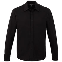 Elevate Men's Black TATRA Eco Knit Long Sleeve Button Up Shirt