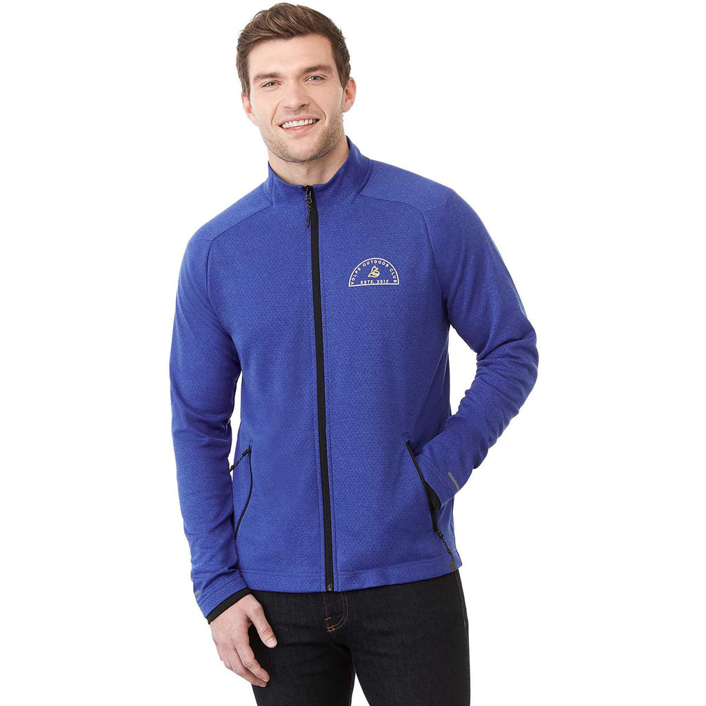 Elevate Men's New Royal Heather Asgard Eco Knit Full Zip Performance Jacket