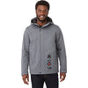 Elevate Men's Steel Grey Lena Eco Water Repellent Insulated Jacket With Hoodie