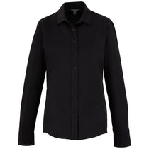 Elevate Women's Black TATRA Eco Knit Long Sleeve Button Up Shirt