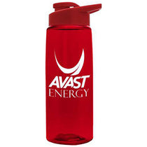 Garyline Transparent Red Flair Tritan Bottle with Drink-Thru Lid - 26 oz.