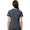 Jaanuu Women's Carbon Grey Calix Fit & Flare Scrub V-Neck Top