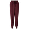 Jaanuu Women's Burgundy Silex Knit-Waist Scrub Joggers