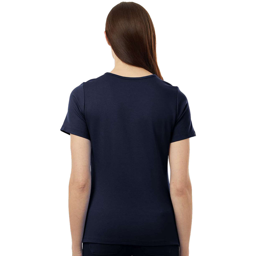 Jaanuu Women's Midnight Navy Cesi Ultrasoft Scrub V-Neck Top