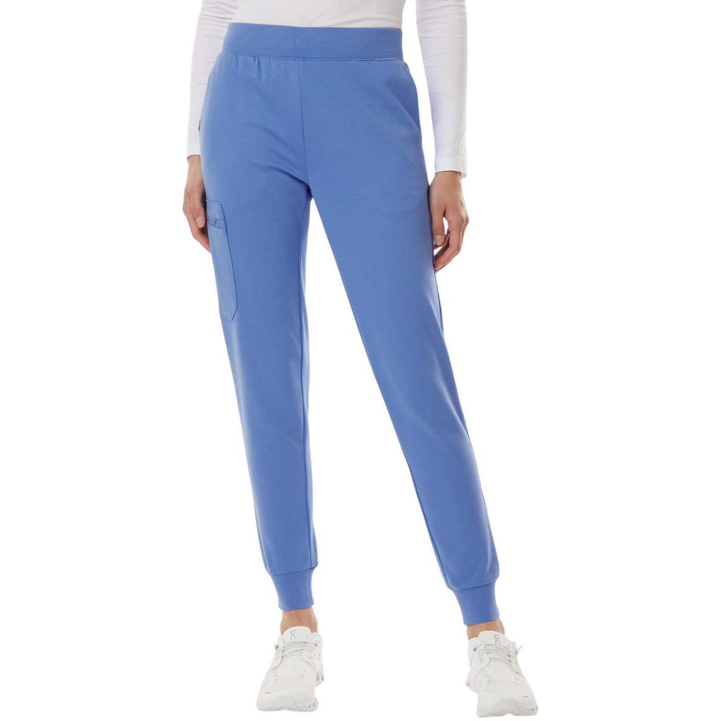 Jaanuu Women's Ceil Blue Rubi Ultrasoft Scrub Joggers