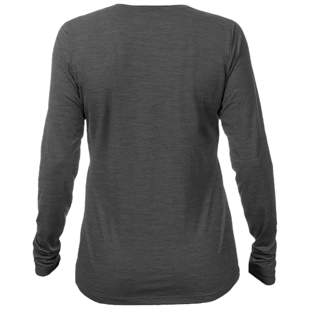 ANETIK Women's Charcoal Heathered Breeze Tech Long Sleeve T-Shirt