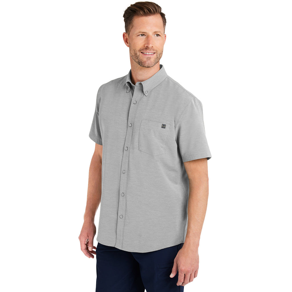 HUK Men's Harbor Mist Kona Solid Short Sleeve Shirt