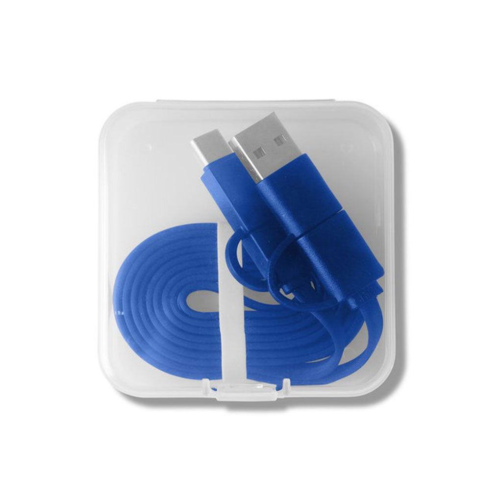 Prime Line Reflex Blue XL Multi Charging Cable In Storage Case