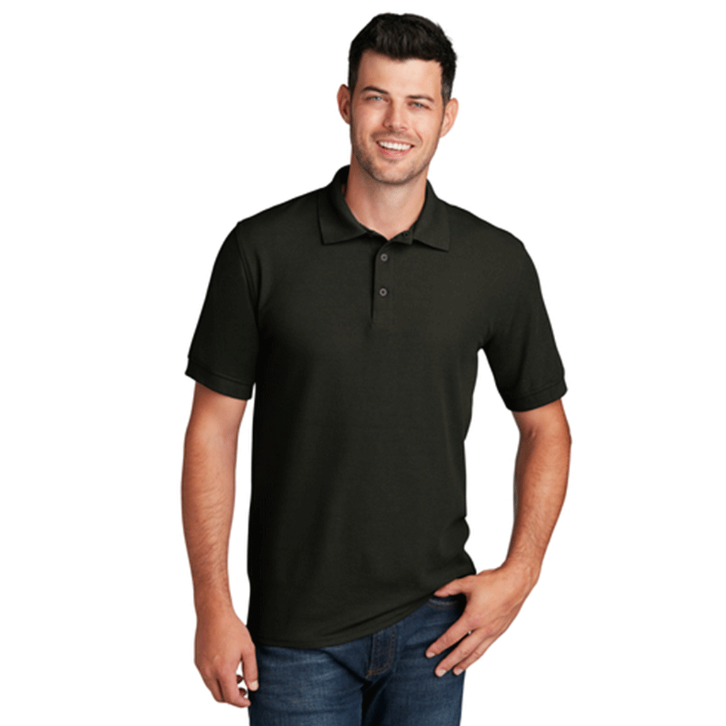 Port & Company Men's Jet Black Core Blend Pique Polo