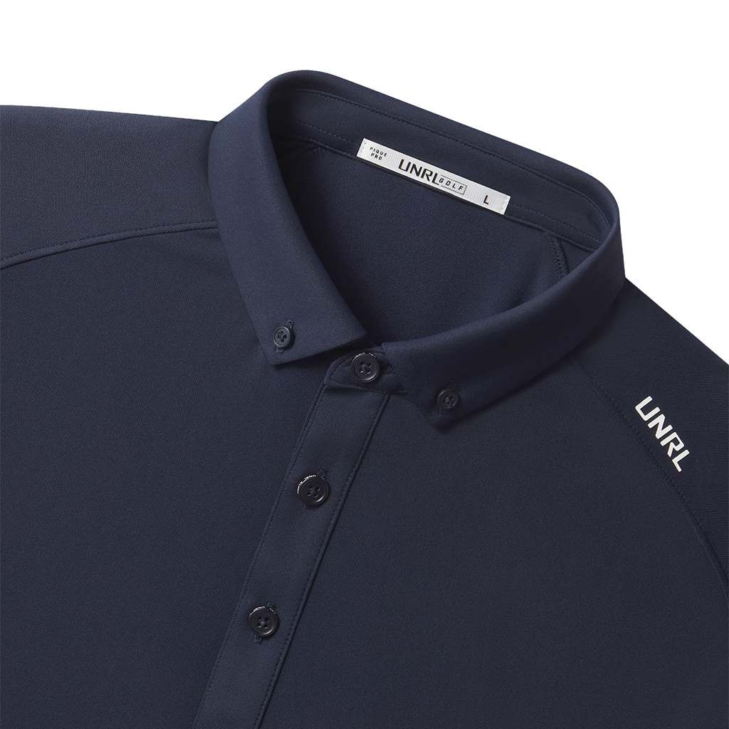 UNRL Men's Navy Pique Pro Polo
