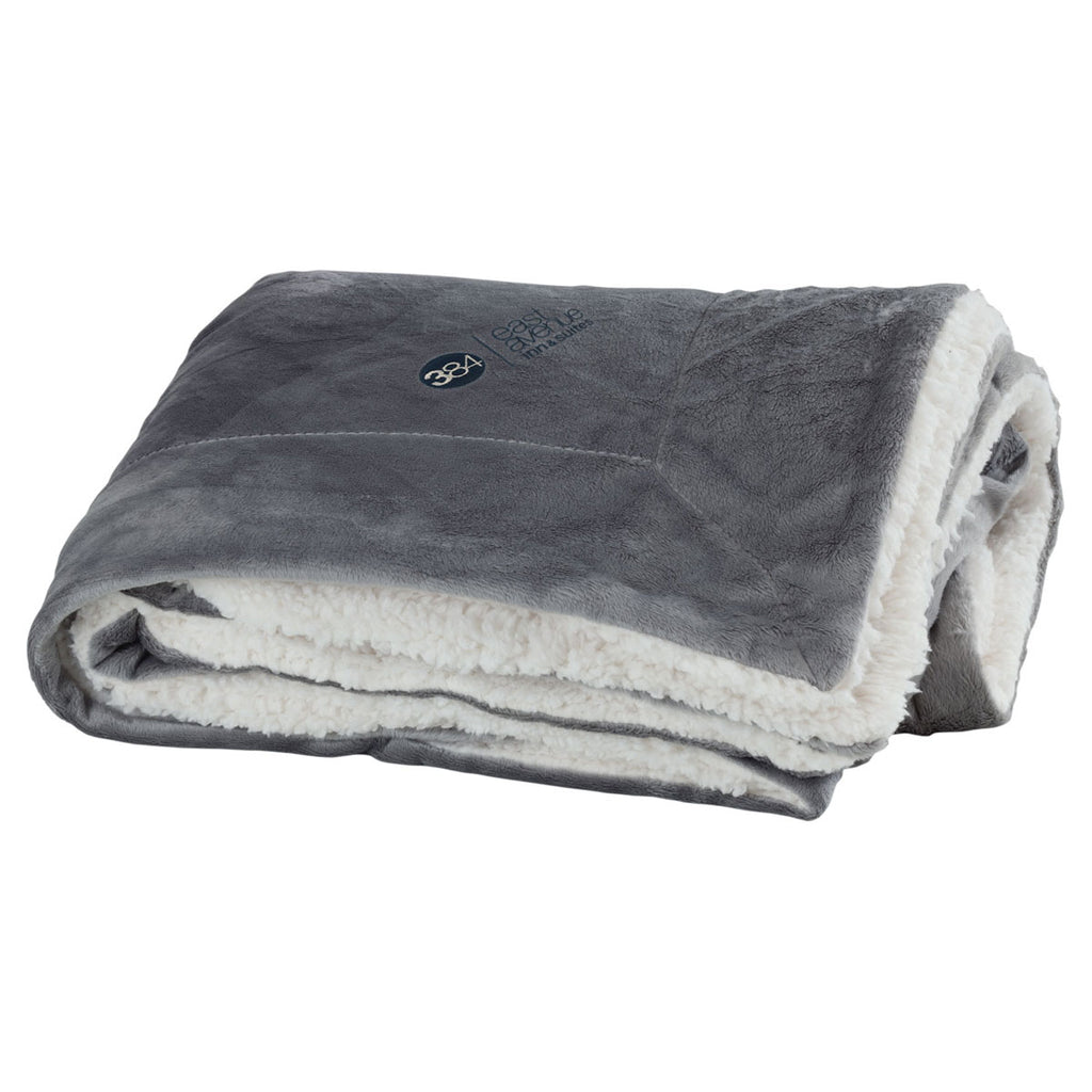 Vantage Grey Faux Mink Sherpa Blanket