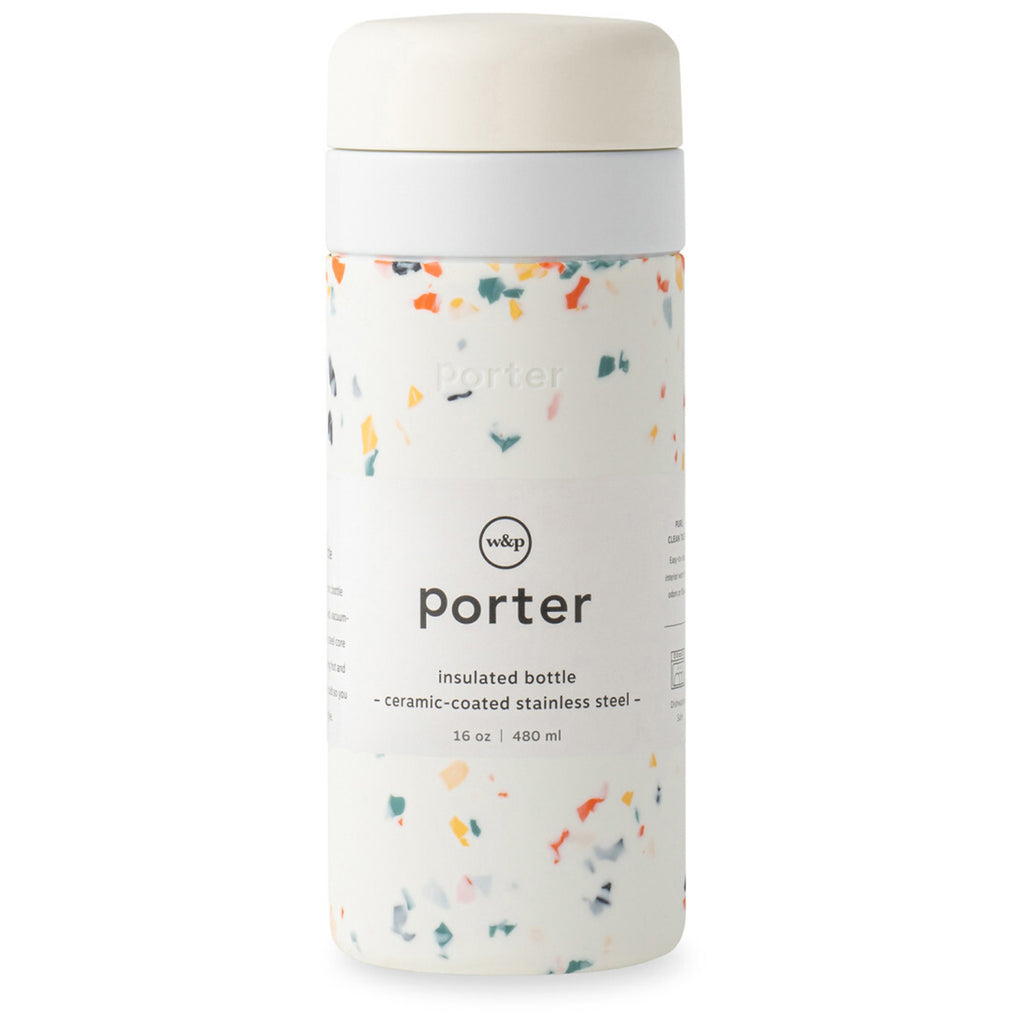 W&P Cream Terrazzo Porter Insulated Ceramic Bottle 16 Oz