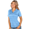 Antigua Women's Columbia Blue Multi Compass Short Sleeve Polo Shirt