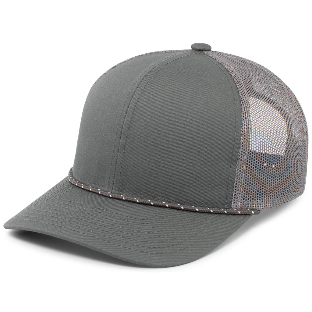 Pacific Headwear Graphite Trucker Snapback Braid Cap