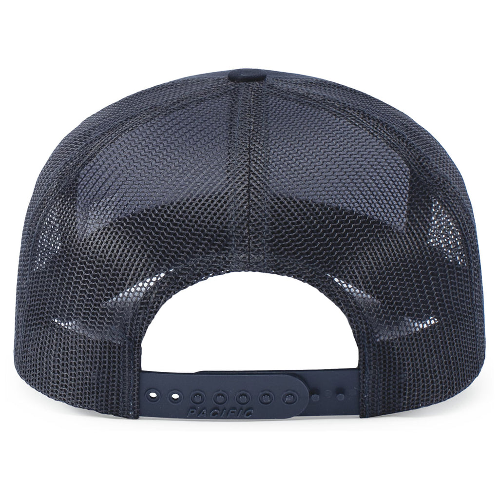 Pacific Headwear Navy Snapback Trucker Mesh Cap