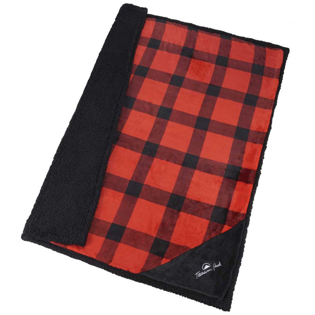 Field & Co. Red/Black Buffalo Plaid Sherpa Blanket