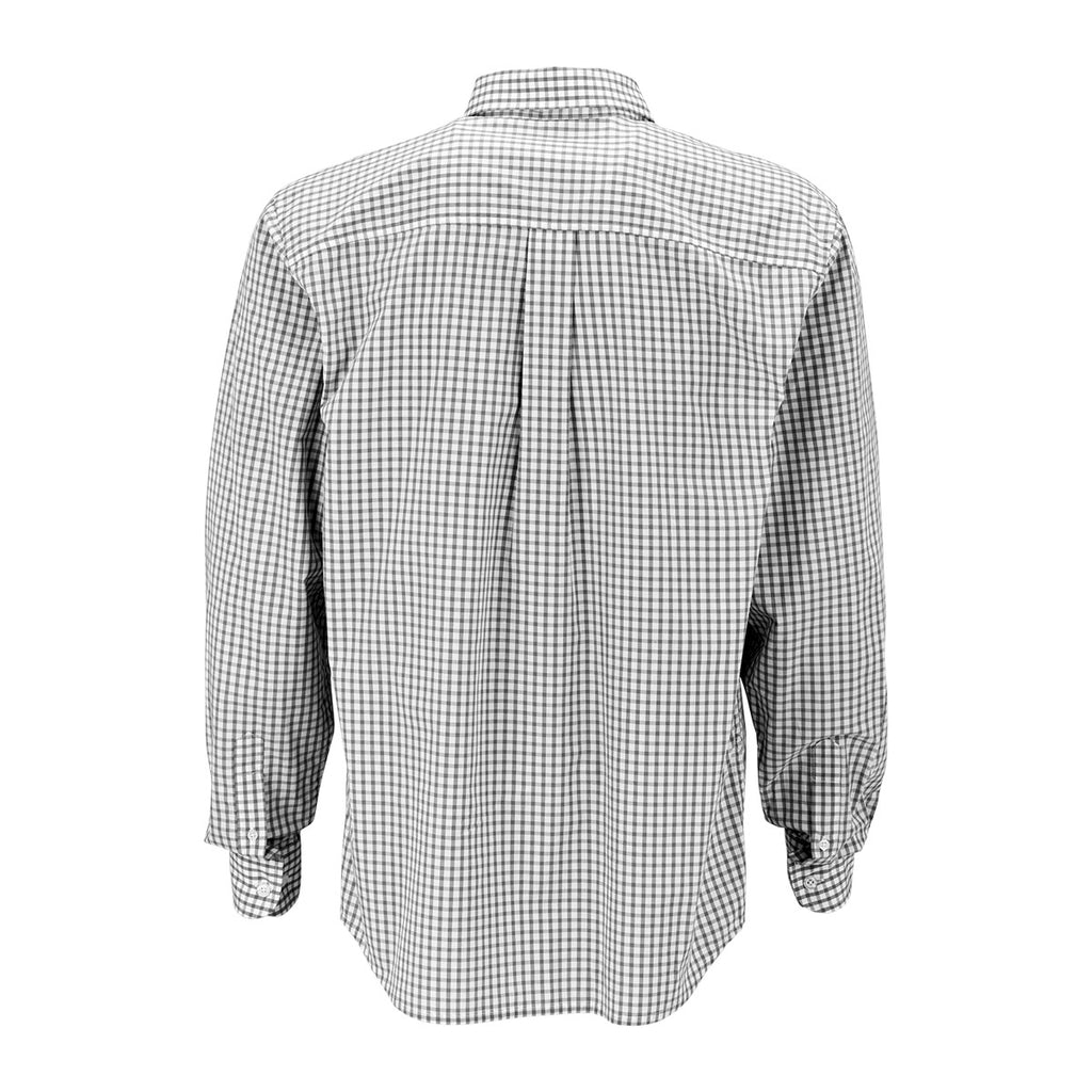 Vantage Men's Grey/White Easy-Care Gingham Check Shirt