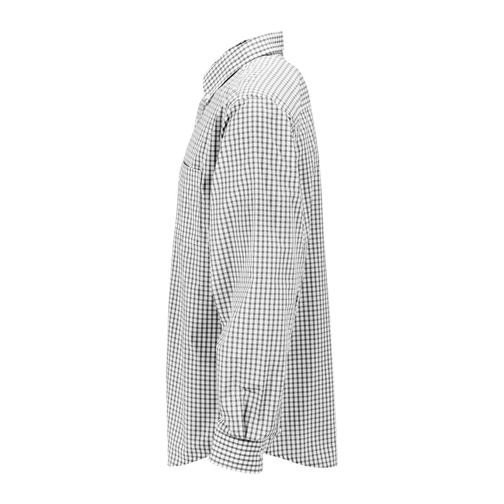 Vantage Men's Grey/White Easy-Care Gingham Check Shirt