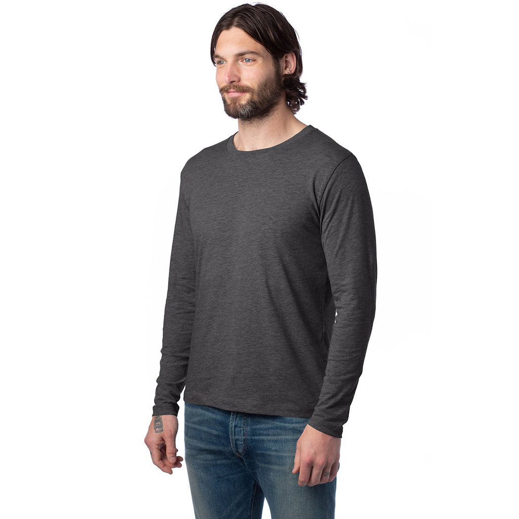 Alternative Apparel Unisex Dark Heather Grey Long Sleeve Go-To T-Shirt