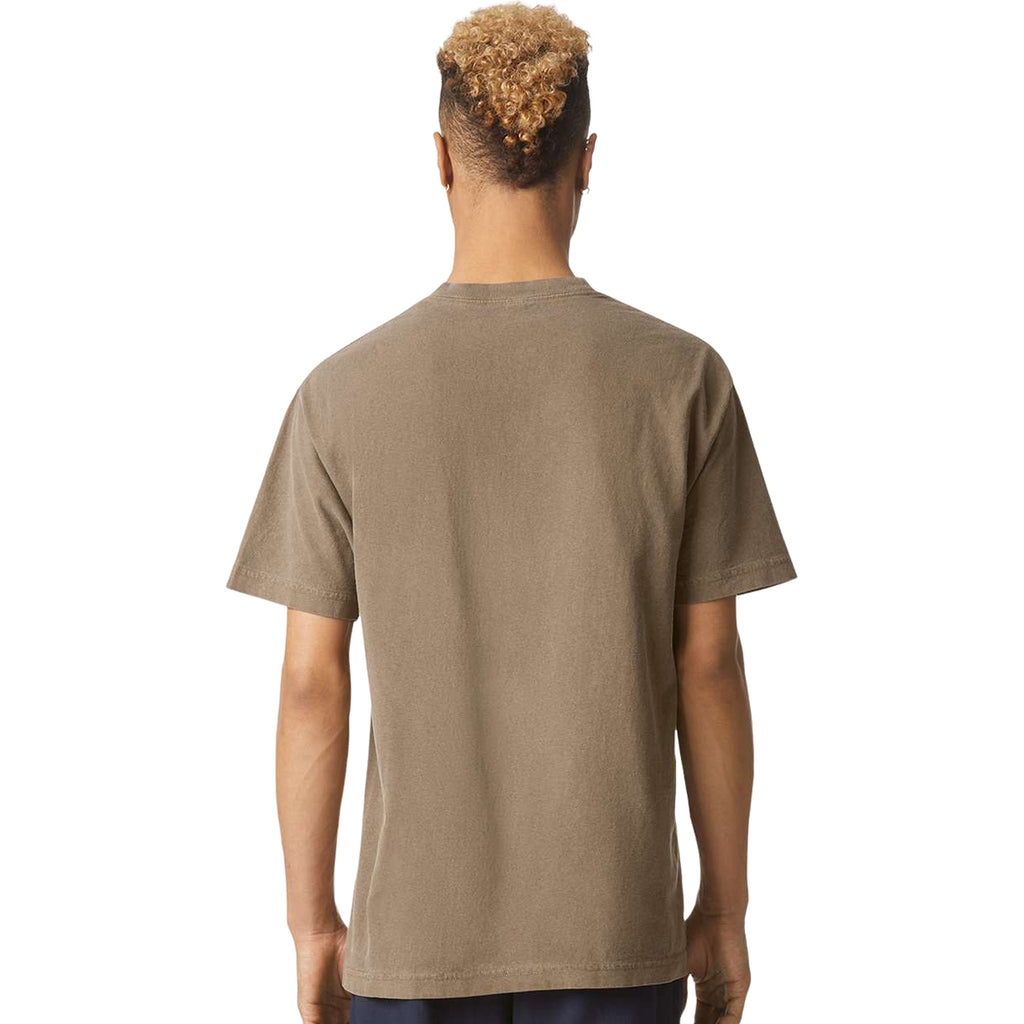 American Apparel Unisex Faded Brown Garment Dyed Heavyweight Cotton Tee