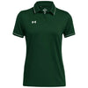 Under Armour Women's Forest Green/White Team Tipped Polo