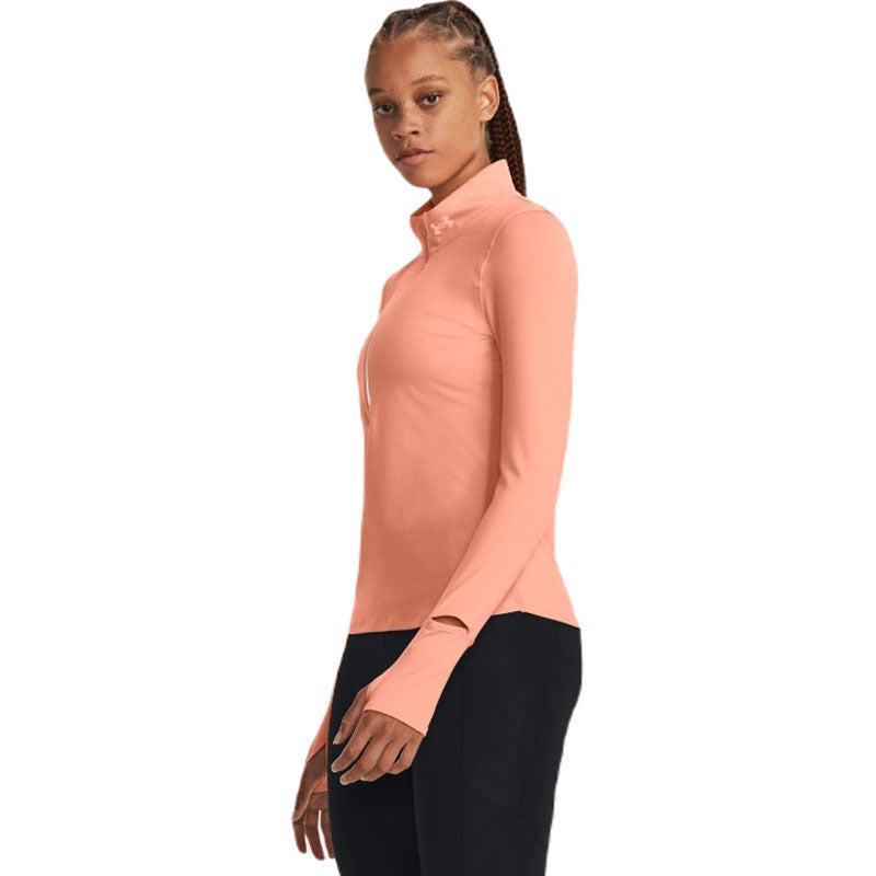 Under Armour Women's Bubble Peach/Reflective Qualifier Run Half Zip