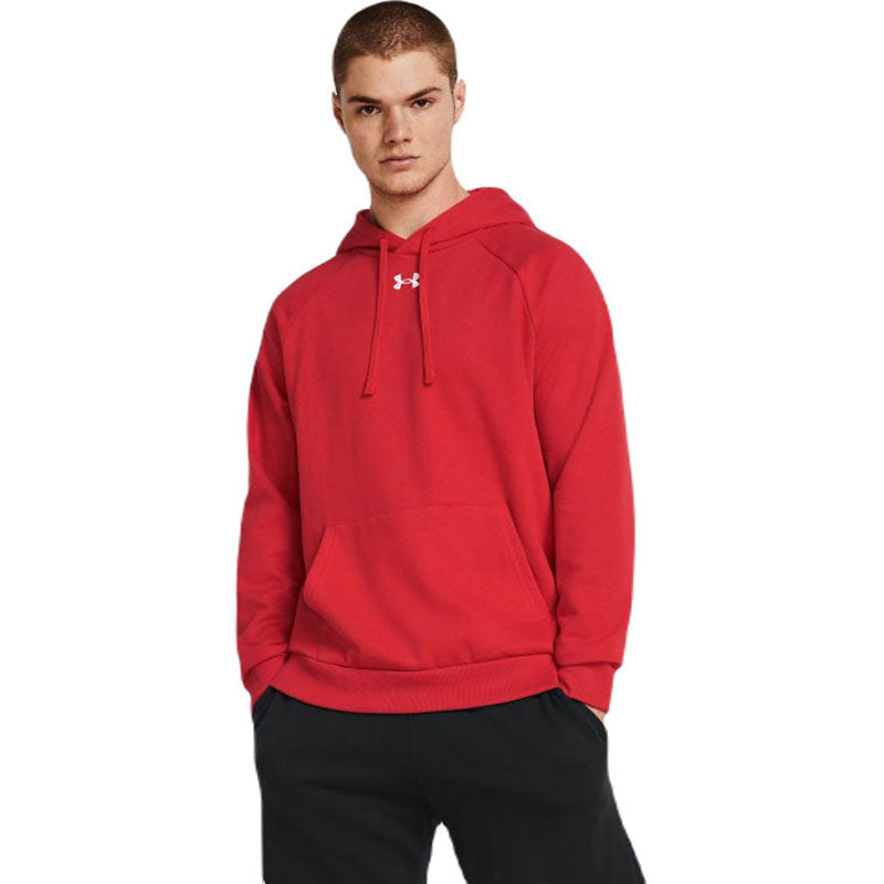 Under Armour Men's Red/White Rival Fleece Hoodie