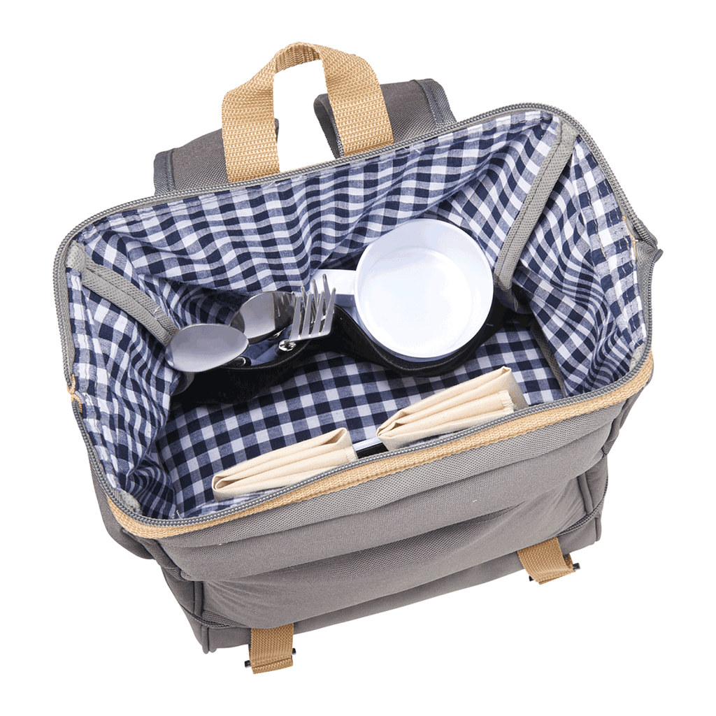 Leed's Grey Cafe Picnic Backpack for Two