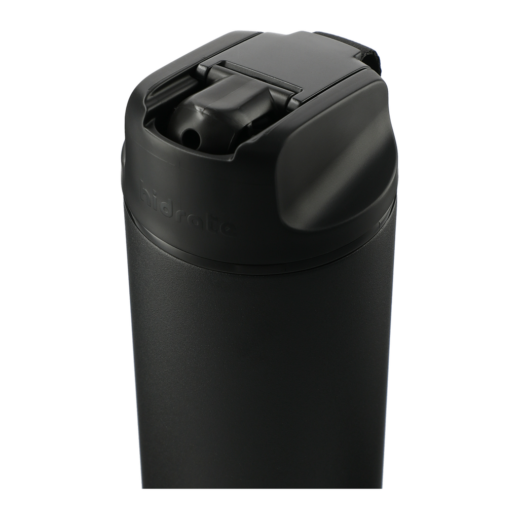 HidrateSpark Black Steel 17oz Straw Lid Bottle