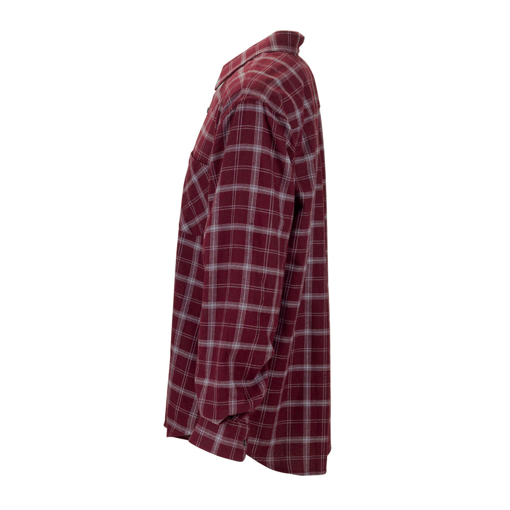 Vantage Men's Deep Maroon/Light Grey Check Brewer Flannel Shirt