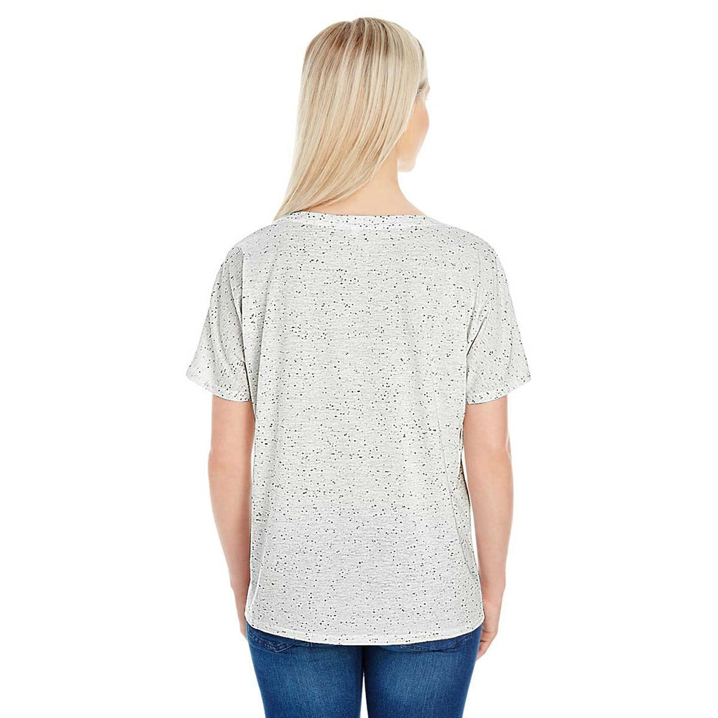 Threadfast Women's Cream Fleck Triblend Short-Sleeve V-Neck T-Shirt