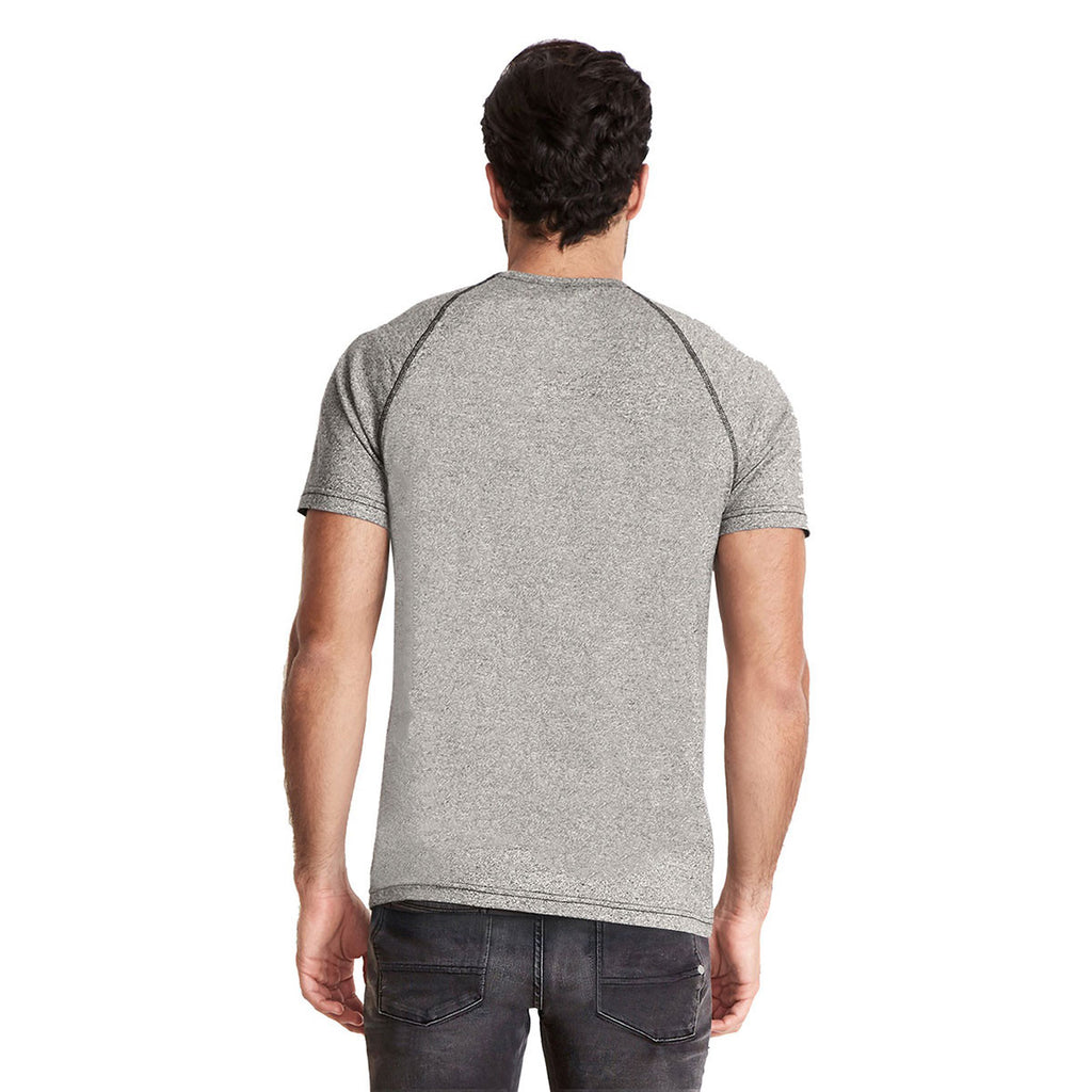 Next Level Men's Heather Grey Mock Twist Short-Sleeve Raglan T-Shirt