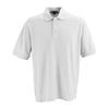 Vantage Men's White Soft-Blend Double-Tuck Pique Polo