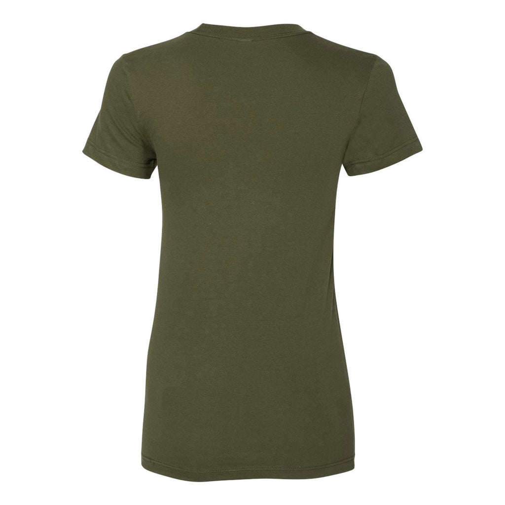 American Apparel Women's Olive Fine Jersey Short Sleeve T-Shirt