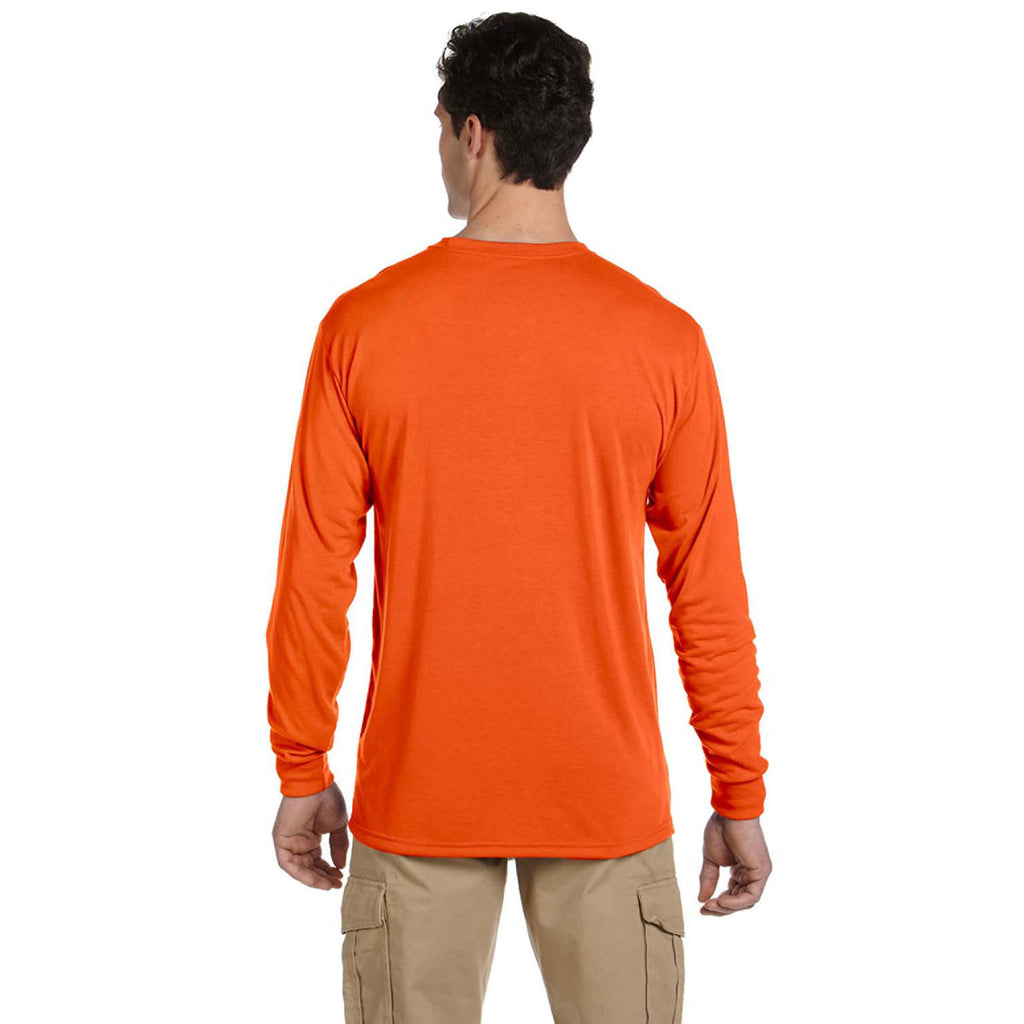 Jerzees Men's Safety Orange 5.3 Oz Dri-Power Sport Long-Sleeve T-Shirt