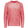 Holloway Men's Scarlet Heather Electrify Coolcore Long Sleeve Tee