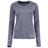 Holloway Women's Navy Heather Electrify Coolcore Long Sleeve Tee